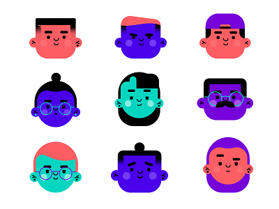 Faces face flat icon illustration people person