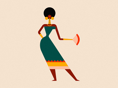 Lady afro character editorial flat lady texture vector