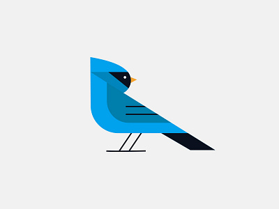 Blue Cardinal animal bird cardinal flat illustration logo outline shapes sticker vector