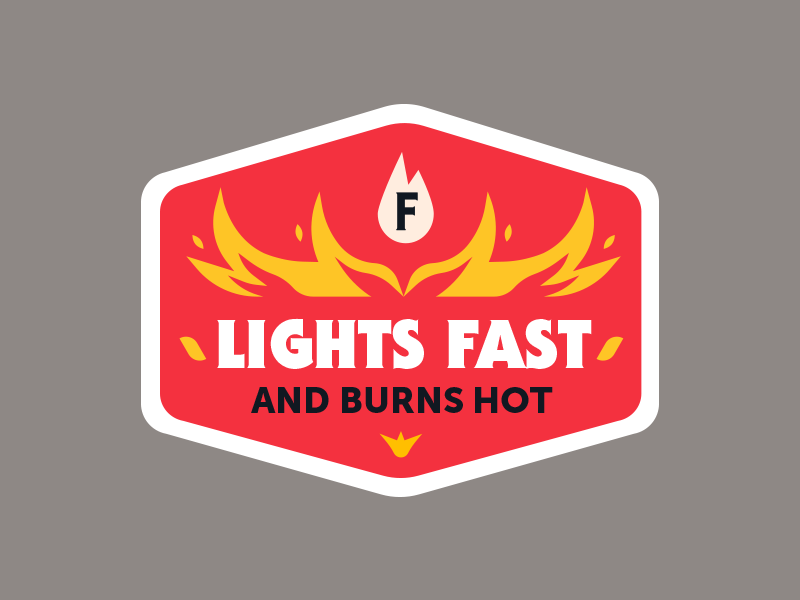 Badge charcoal burn fire logo badge sticker vector icon flat