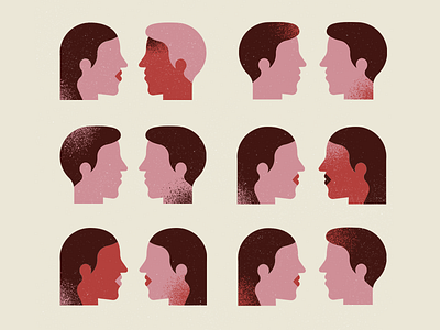 LOVERS character couple editorial faces flat icon love music pride texture vector
