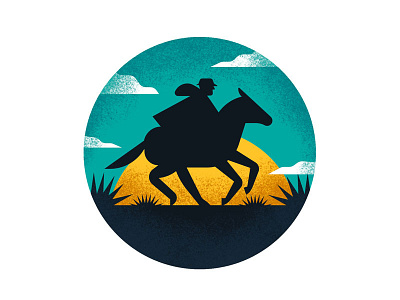 Gaucho argentina badge character cowboy flat horse icon illustration plants sticker sun