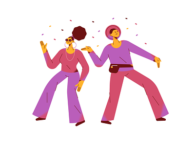 Dance afro boy character dance flat girl glasses icon illustration party vector
