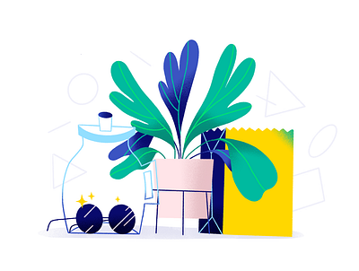 Plants character character design flat glasses icon illustration plant plants shapes texture vector