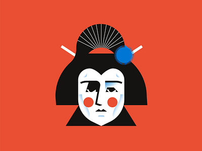 Geisha character character design face flat geisha icon illustration japan japanese tokyo vector