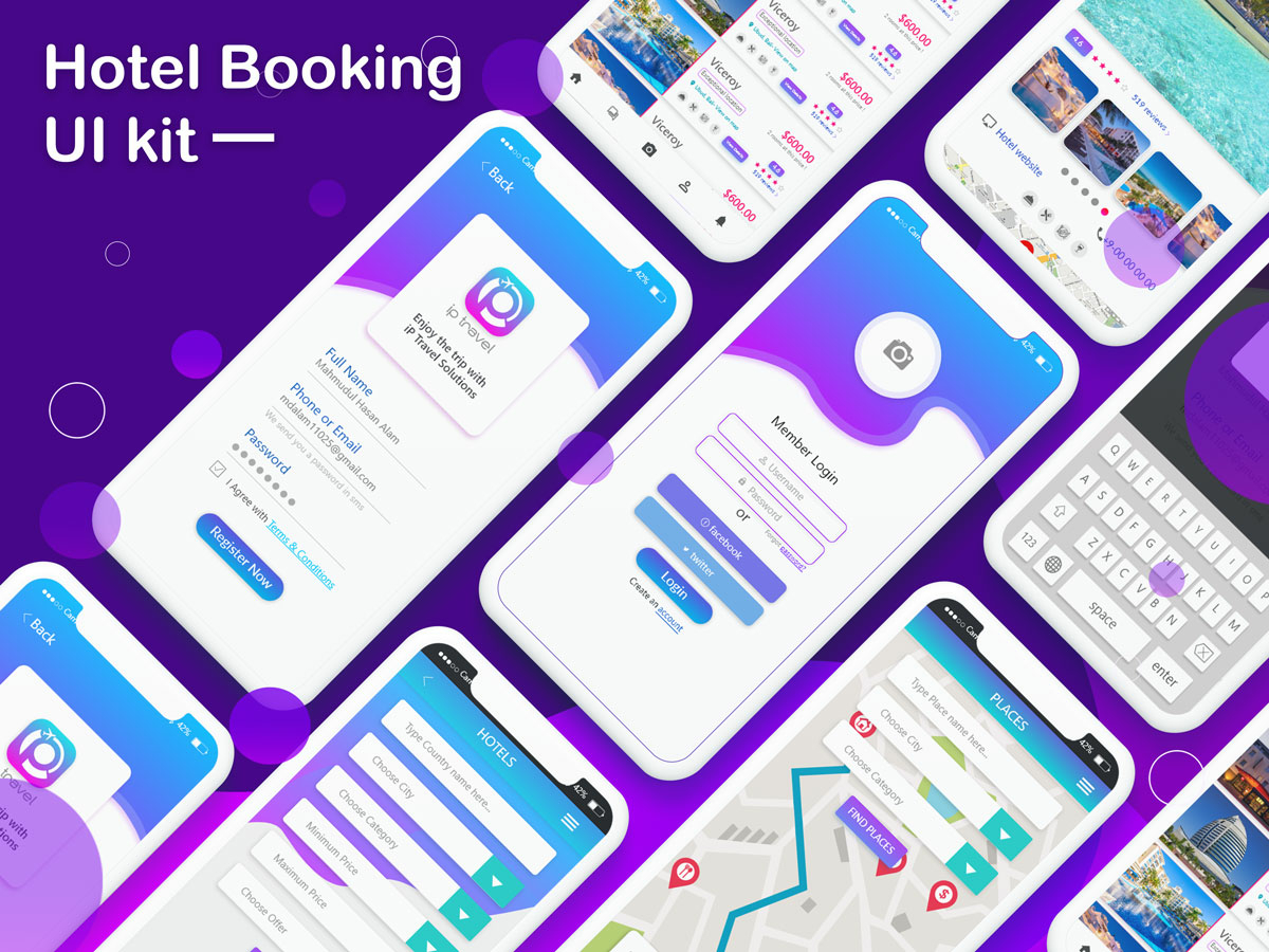 Hotel Booking App UI Kit by Mahmudul Hasan Alam on Dribbble