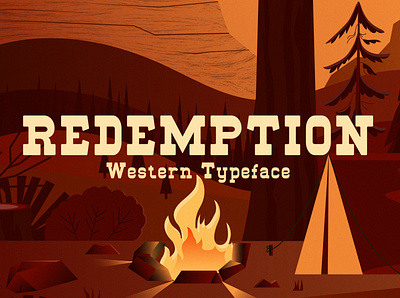 Redemption – Wild West Typeface camping cowboy premium retro serif slab tavern typeface vintage western wild west