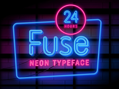 Fuse – Realistic Neon Typeface 3d bulb fuse modern neon neon light night typeface