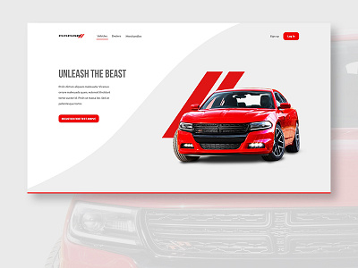 Dodge Charger test drive registration page concept