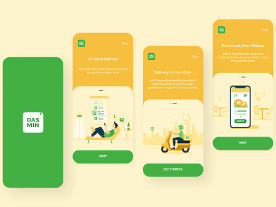 On-boarding Food Delivery ui design ui ux uiux design ux design