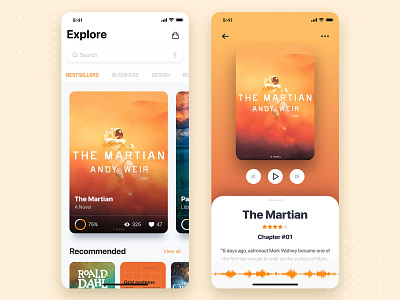 Audio Book Store Mobile App UI app design typography ui ui ux design ui design ui ux uiux design ux ux design