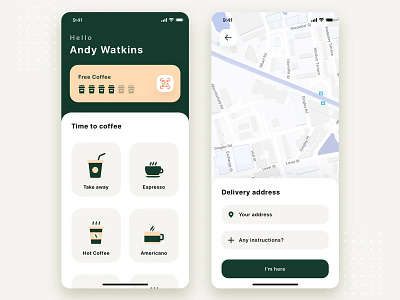 Coffee Delivery Mobile App UI Kit app app design mobile app design mobile design mobile ui ui ux design ui design ui ux uiux design ux design