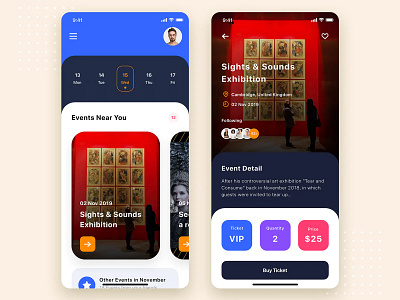 Event Ticket Mobile App app app design design event app mobile app design mobile design ticket booking ui ux design ui design ui ux uiux design ux design