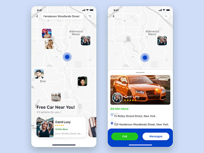 Free Car Booking App mobile UI