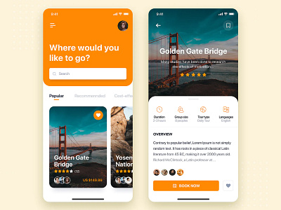 Travel Booking Mobile App UI