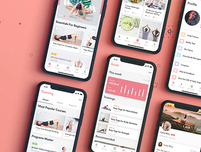 Yoga Fitness Mobile App app design mobile app design mobile design mobile ui mobile ui design ui ux design ui design ui ux uiux design ux design