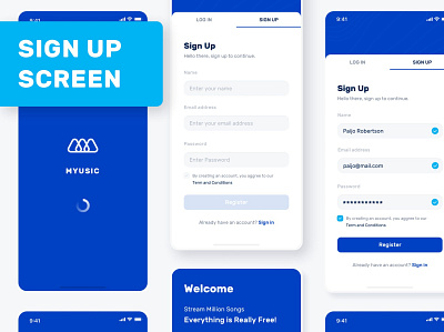 Music Play Sign Up Page app design mobile app design mobile design mobile ui mobile ui design ui ux design ui design ui ux uiux design ux design