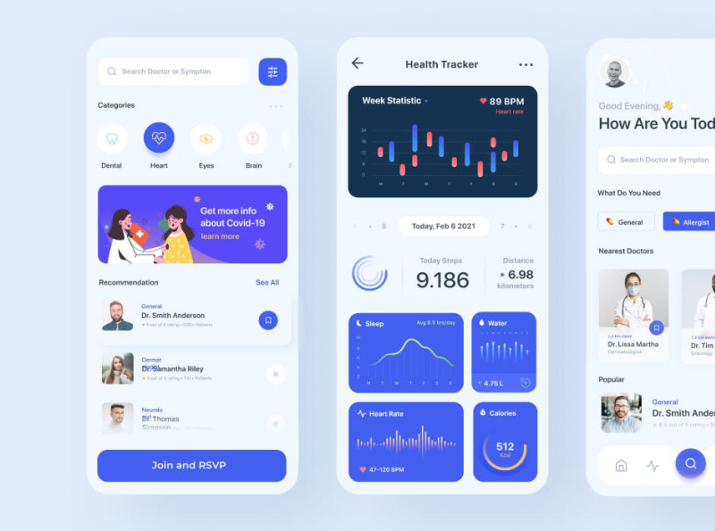 Medical & Health Tracker Mobile App by Nitesh Kumar on Dribbble