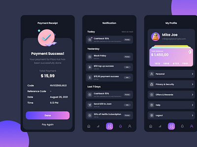 E-Wallet Mobile App UI