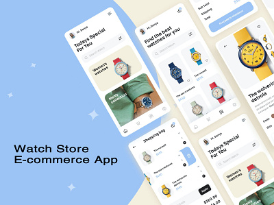 Watch Store E-commerce App UI app design design mobile app design ui ux design ui design ui ux uiux design ux design