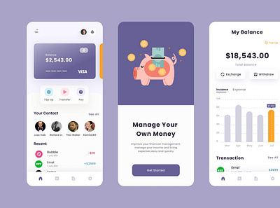 E-Wallet Mobile App app design design mobile app design ui ux design ui design ui ux uiux design ux design