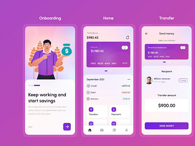 Wallet & Banking Mobile App UI