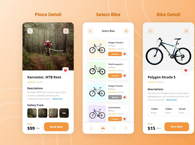Bike Shop & Rental Mobile App UI app design design mobile app design ui ux design ui design ui ux uiux design ux design