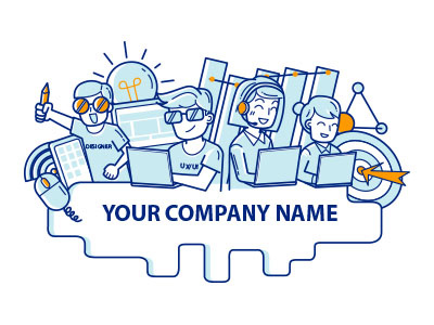 Cover for IT company illustration it
