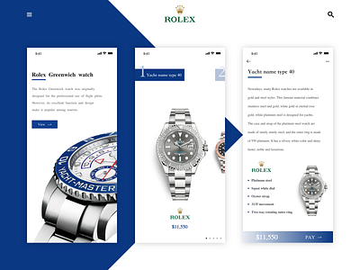 Rolex Watch app app ui ux watch watch app 手表 艺术 设计