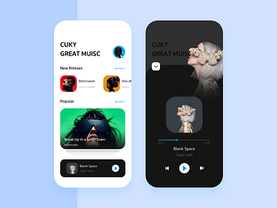 Music App Design clean app music simple sketch ui ux 应用 怪才 艺术 设计
