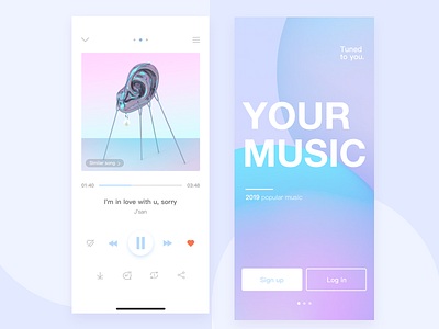 Music app-Play page design icon illustration ui ux