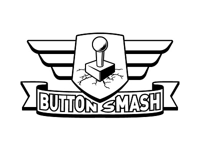 Button Smash Logo arcade button fighting game joystick tournament