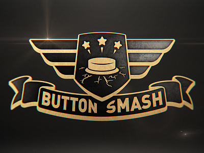 Button Smash Logo Render arcade button crack fighting game smash tournament