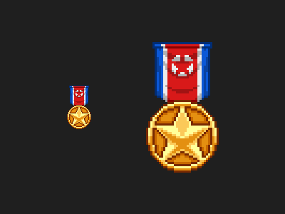 Pixel Art Medal 8 bit award game pixel art sprite trophy