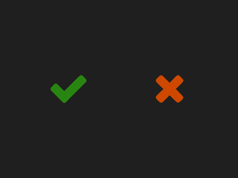 Animated Tick and Cross animation blobs correct incorrect motion graphics paint ui