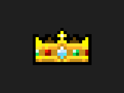 Pixel Art Crown 8 bit award diamond gold jewels logo minecraft pixel art sprite