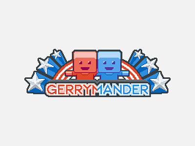 Gerrymander Logo 8 bit america game logo patriotic pixel pixel art political politics puzzle stars stripes