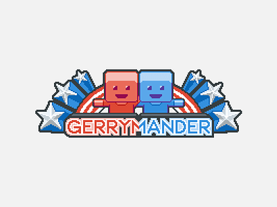 Gerrymander Logo iteration 8 bit america game logo patriotic pixel pixel art political politics puzzle stars stripes