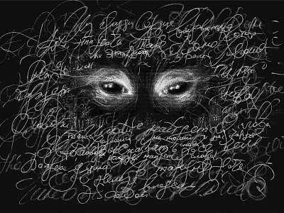 Night eyes calligrapher calligraphy graphic design poster