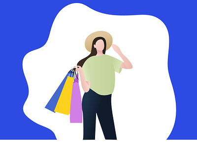 shopping branding design flat illustration vector