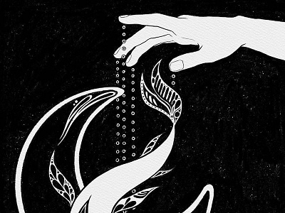 TEARS blackandwhite design fish hand illustration illustrator ink