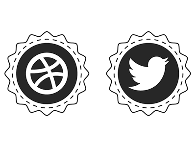 Icons badges dribbble icons twitter