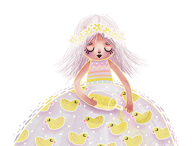 Ducks Ducks bookillustrations childrenillustrations duck ducks girl illustration illustrator kidillustration mushroom