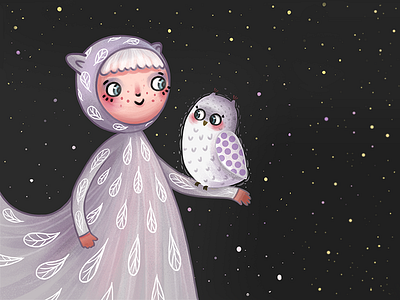 Cute Owl animal art book illustrations children girl illustration illustrator kidillustrations night owl stars