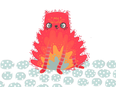 Fire Cat animal art book illustrations cat fire illustration illustrator