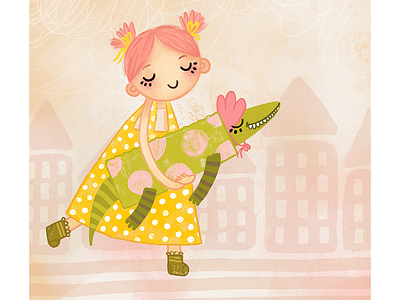 Girl and her crocodile book illustrations bookillustrations childrenillustration childrenillustrations crocodile girl girl character illustration illustrator kidillustration kidillustrations