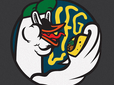 Lakeland Food Group illustration logo mascott swan taco