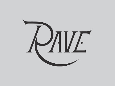 Rave custom design lettering minimal monotone type typography