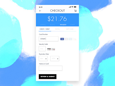 Daily UI 002 app cart checkout credit card daily ui mobile shopping ui web