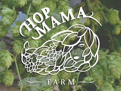 Hop Mama Farm Logo beer hops illustrative logo lady logo